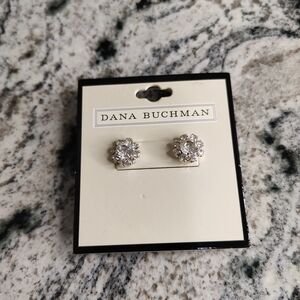 Dana Buchman Silver Floral Earrings
